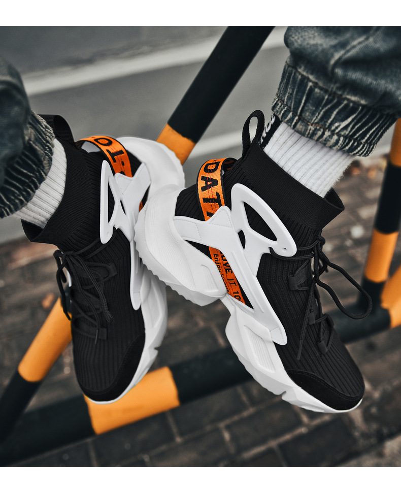 Trendy Dad 2022 Herbst Flyknit High Top Casual Sports Ultraleichte große Herrenschuhe_voghion.com