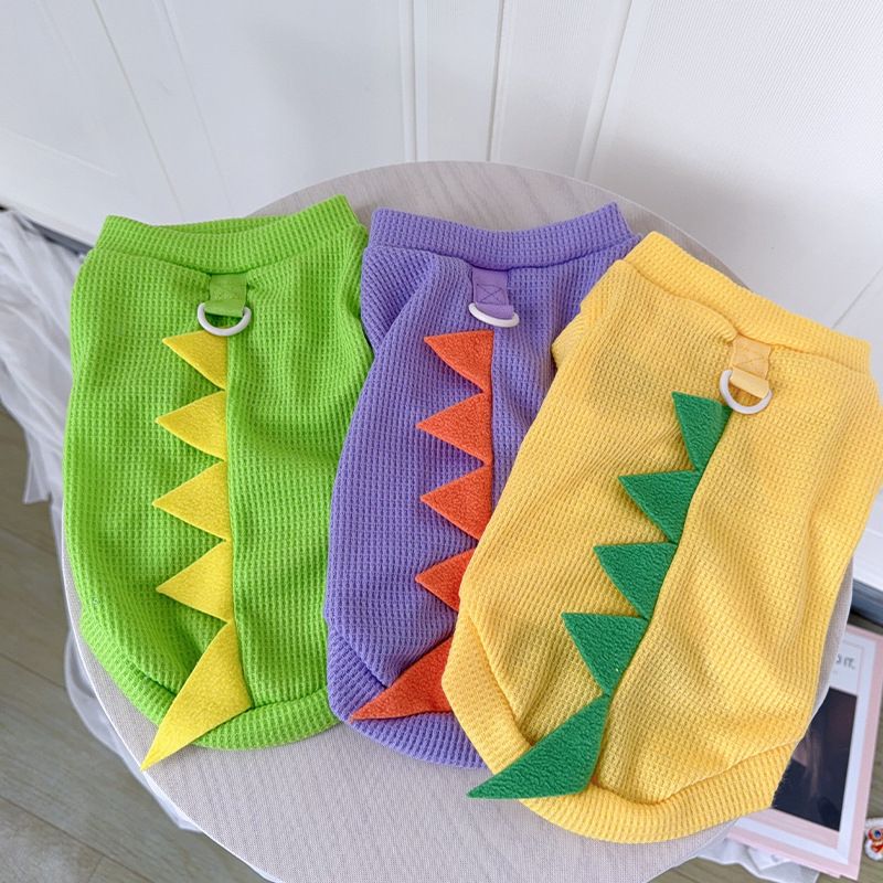Kat Teddy Hondenkleding Lente Zomer Nieuwe Huisdierenkleding Dinosaurus T-shirt Transformatie Outfit_voghion.com