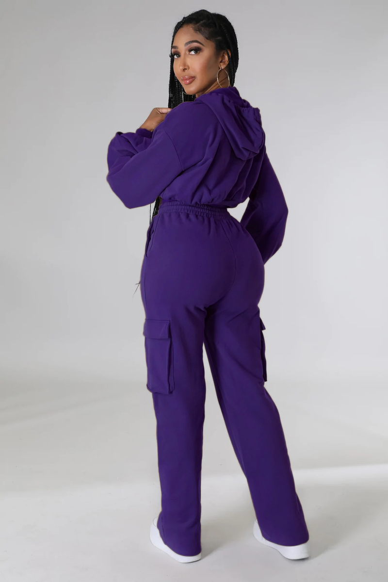 Completo da donna, completo di pantaloni dritti cargo tinta unita con cappuccio, casual, autunno e inverno, in due pezzi_voghion.com