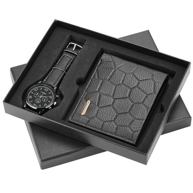 Quartz Watches Boutique Gift Set Wallet + Cool Belt Quartz Watch Commemorative Set_voghion.com