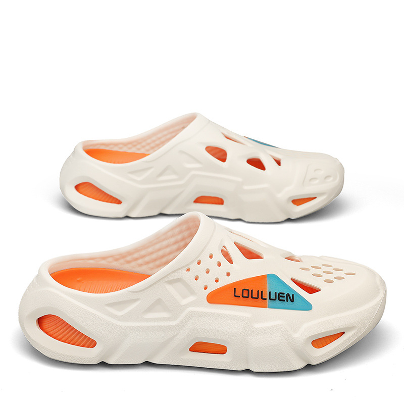 2025 Sommer Neue Stil Höhle Dicken Sohlen Garten Schuhe Tragen Off Slip Halb Hausschuhe Herren Casual Strand Sandalen_voghion.com