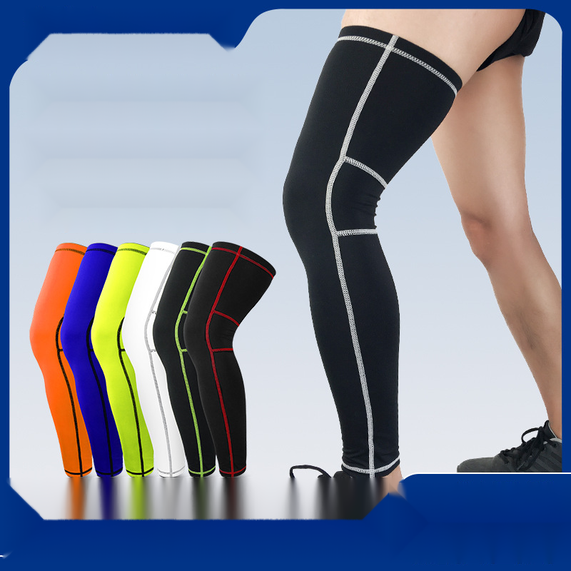 New sports knee pads, outdoor football, badminton, running, cycling, breathable compression long leg guards_voghion.com