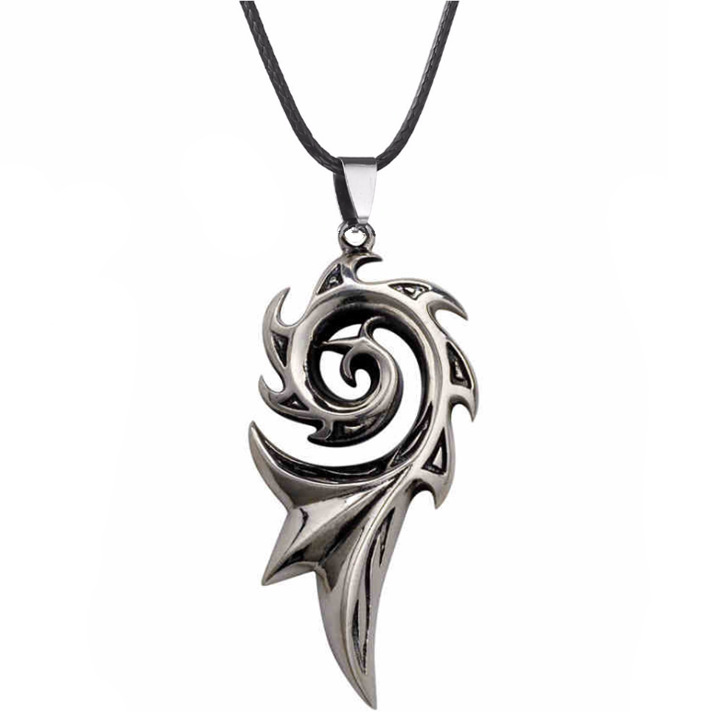 Colar masculino Punk Dragon Flame titânio aço inoxidável legal corrente de couro com pingente colar masculino_voghion.com