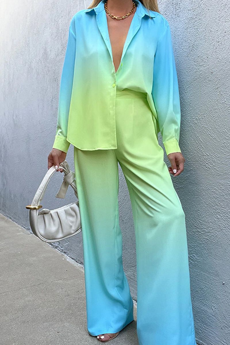 Women's Clothing Printed Shirt Printed Trousers Set_voghion.com