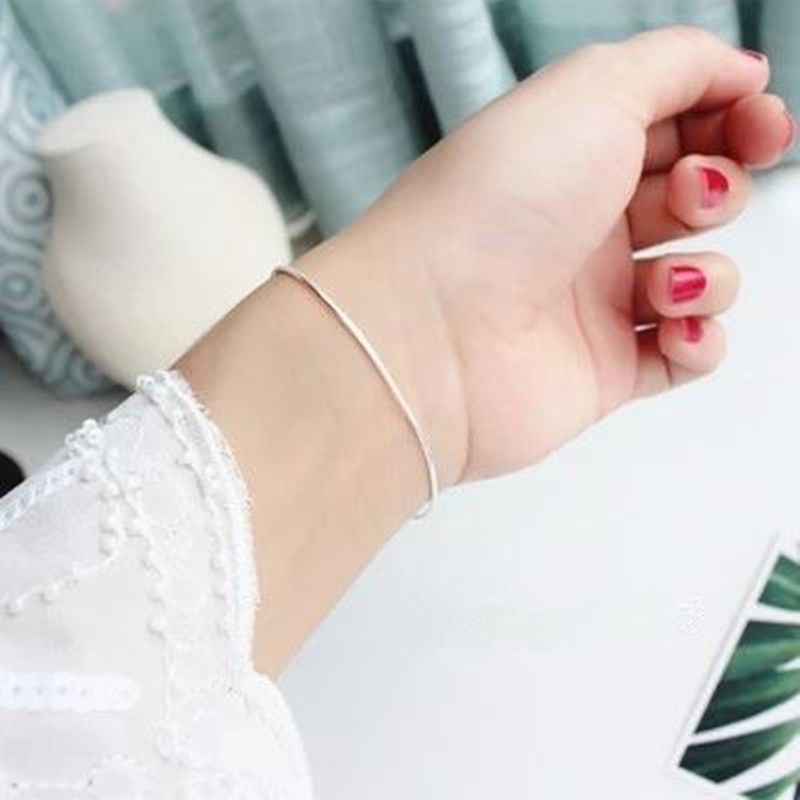 Japanese And Korean Style Minimalist Elegant Thin Octagonal Snake Chain Anklet Women's Summer Bracelet Birthday Gift_voghion.com