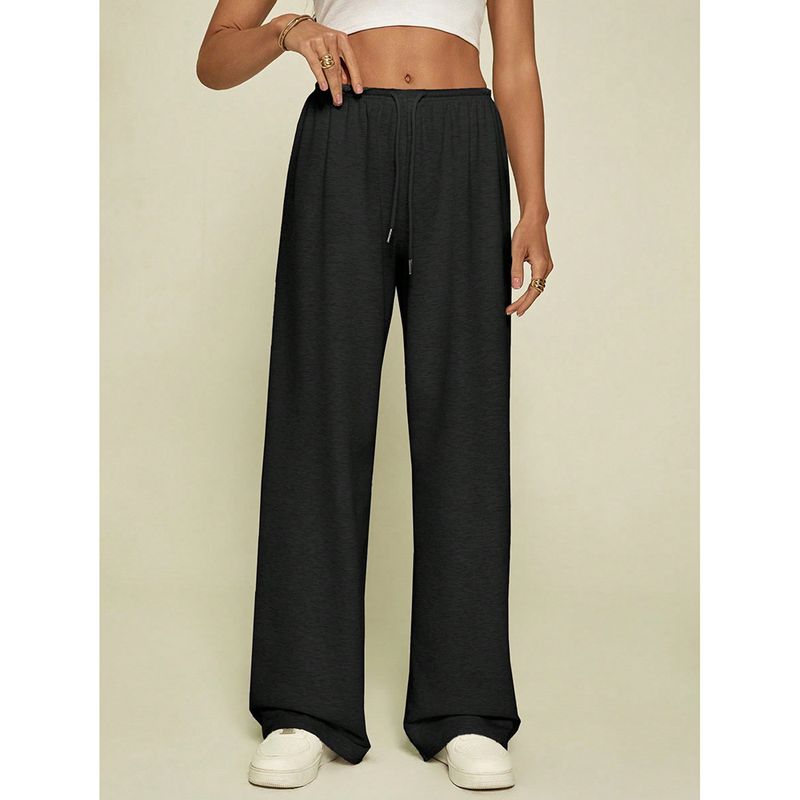 Women's Casual Jogger Pants - High Waist Elastic Drawstring, Flowy Wide-Leg Trousers With Dropped Crotch (Light Grey/Black/Dark Grey, S-XXL)_voghion.com