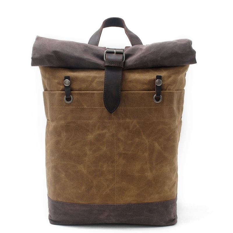Suitable For All Seasons Color-Block Travel Men, Large Capacity Expandable Backpack For Women, Outdoor Business Trip Waterproof Canvas Hiking Bag_voghion.com