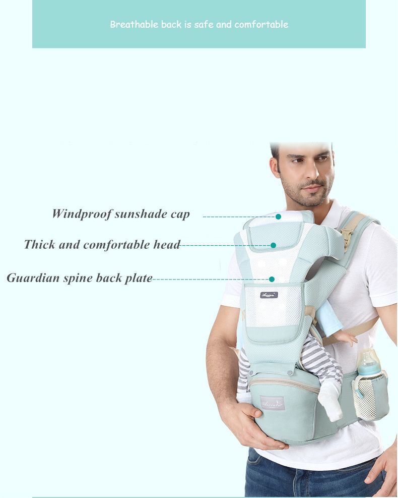 Bērnu pārnēsāšanas soma Ergonomiska zīdaiņu daudzfunkcionāla jostasvietas krēsliņa jaundzimušajam līdz mazulim Daudzfunkcionāla pirms un pēc ķengura somas aksesuāri_voghion.com