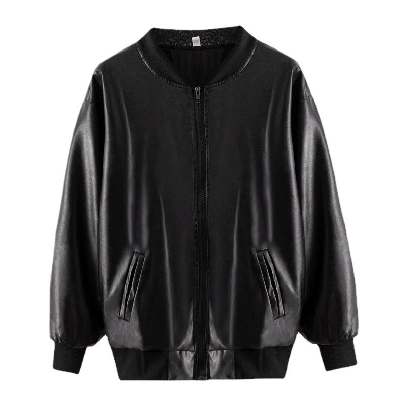 Giacca da motociclista con cerniera, corta, stile coreano, elegante, primavera e autunno 2024_voghion.com