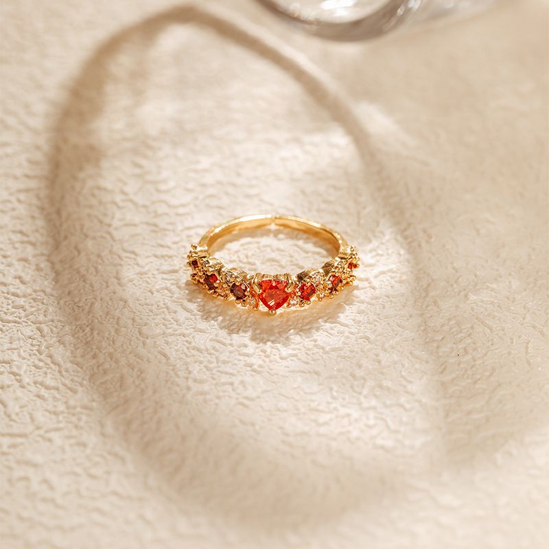 Anello di lusso leggero in zircone, vero oro galvanizzato, colore che preserva la trama del metallo, anello retrò francese, temperamento attivo, anello turchese_voghion.com