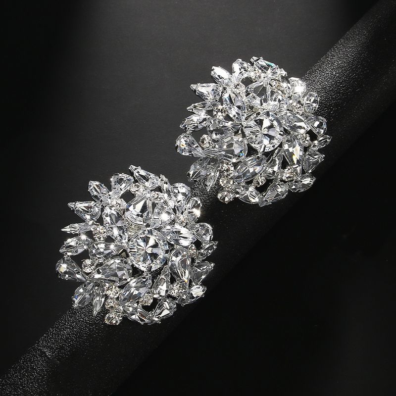 Orecchini rotondi retrò con clip, orecchini geometrici personalizzati con strass, accessori esagerati per le donne_voghion.com