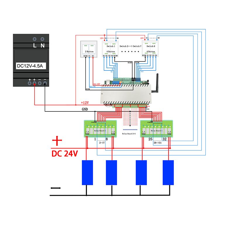 Kincony 6 Gang 86 EU Wall Toggle Self Reset Switch Push Button Momentary Contact for DIY Smart Home Automation Module_voghion.com