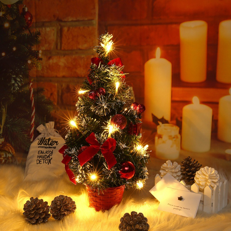 Lüks Altın Noel Masaüstü 40 CM Yemek Masası Dekoratif Lamba ins Yeni Yıl Dekorasyon Premium Mini Ağaç_voghion.com
