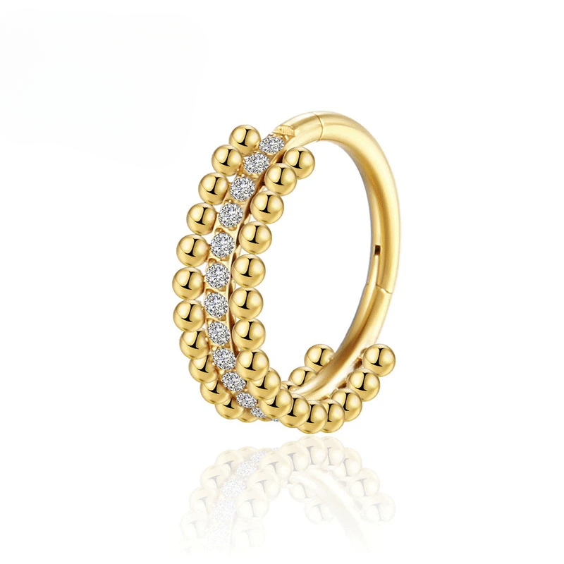 F136 Titanium Tragus Piercing Septum Clicker Neusringen Hoop Conch Scharnierende Sectie Zircon Oorbellen Kraakbeen Lichaamssieraden Vrouw_voghion.com