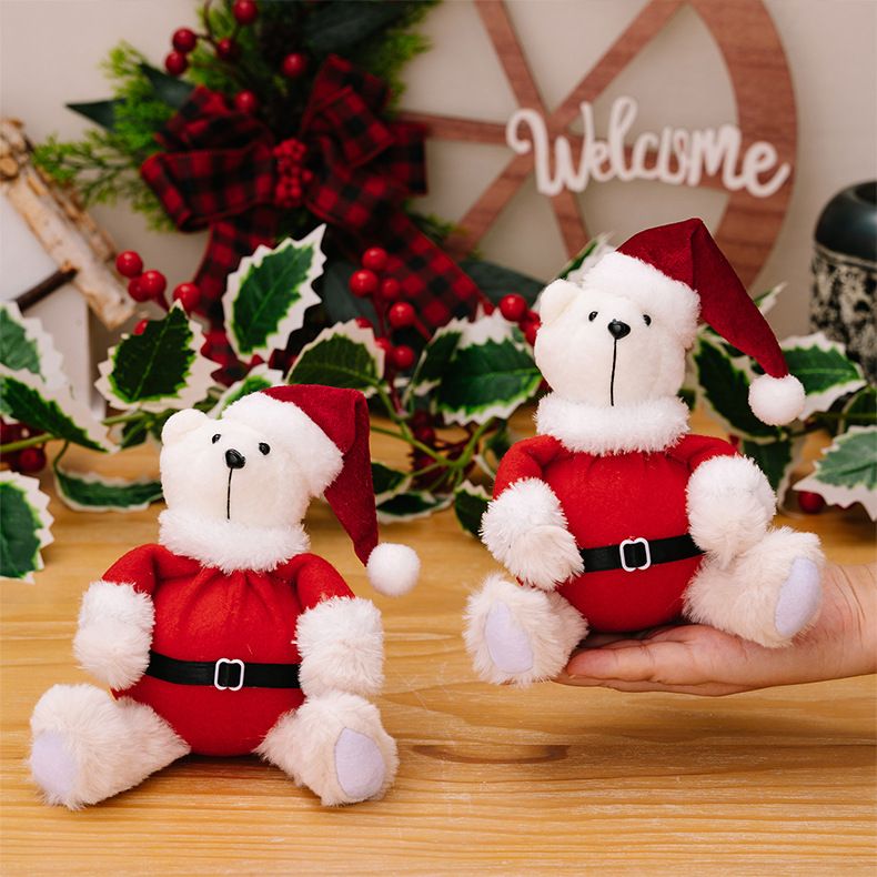 Décoration de poupée d'ours de Noël en peluche, ornement d'ours de Noël en peluche, cadeau pour enfants, jouet de poupée de Noël_voghion.com