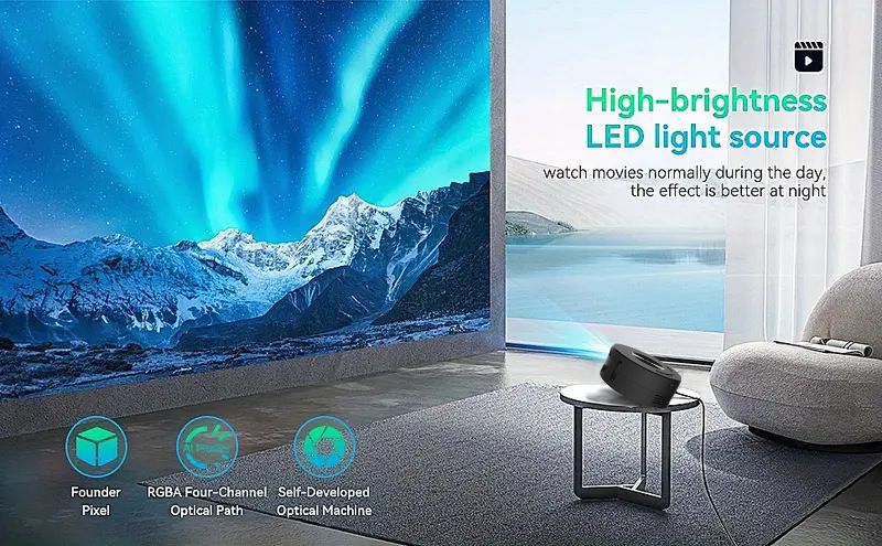 Portable Theater 1080p Android Smart HD 4K Wireless Projector For Home Use_voghion.com