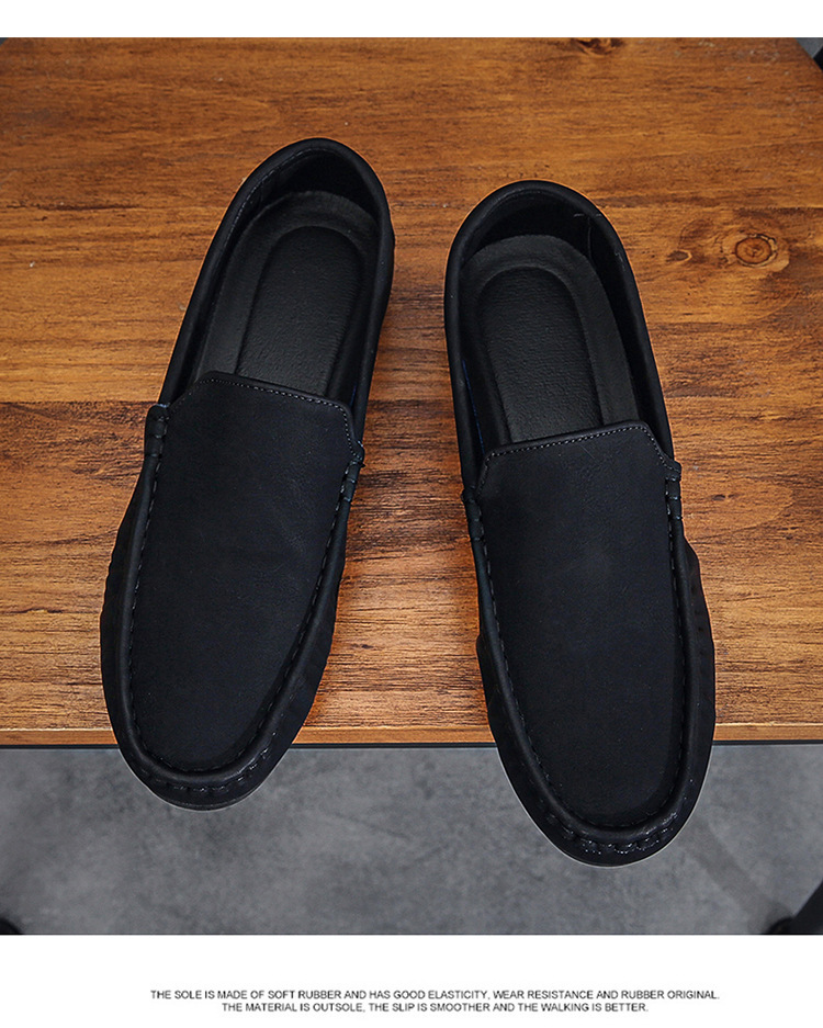 SHLIANG Men's Casual Sport Shoes British Style Bean Bean Slip-On Loafers Versatile Comfortable Breathable Rubber Sole Shoes X0016_voghion.com