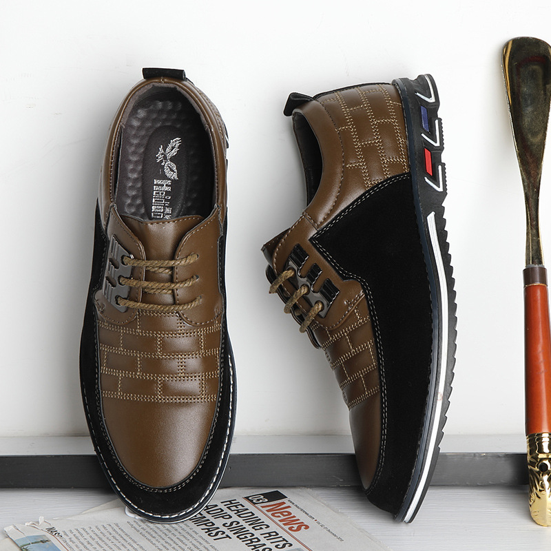 Scarpe da uomo estive, nuove, traspiranti, in pelle, casual, grandi, versatili, alla moda, in edizione coreana._voghion.com