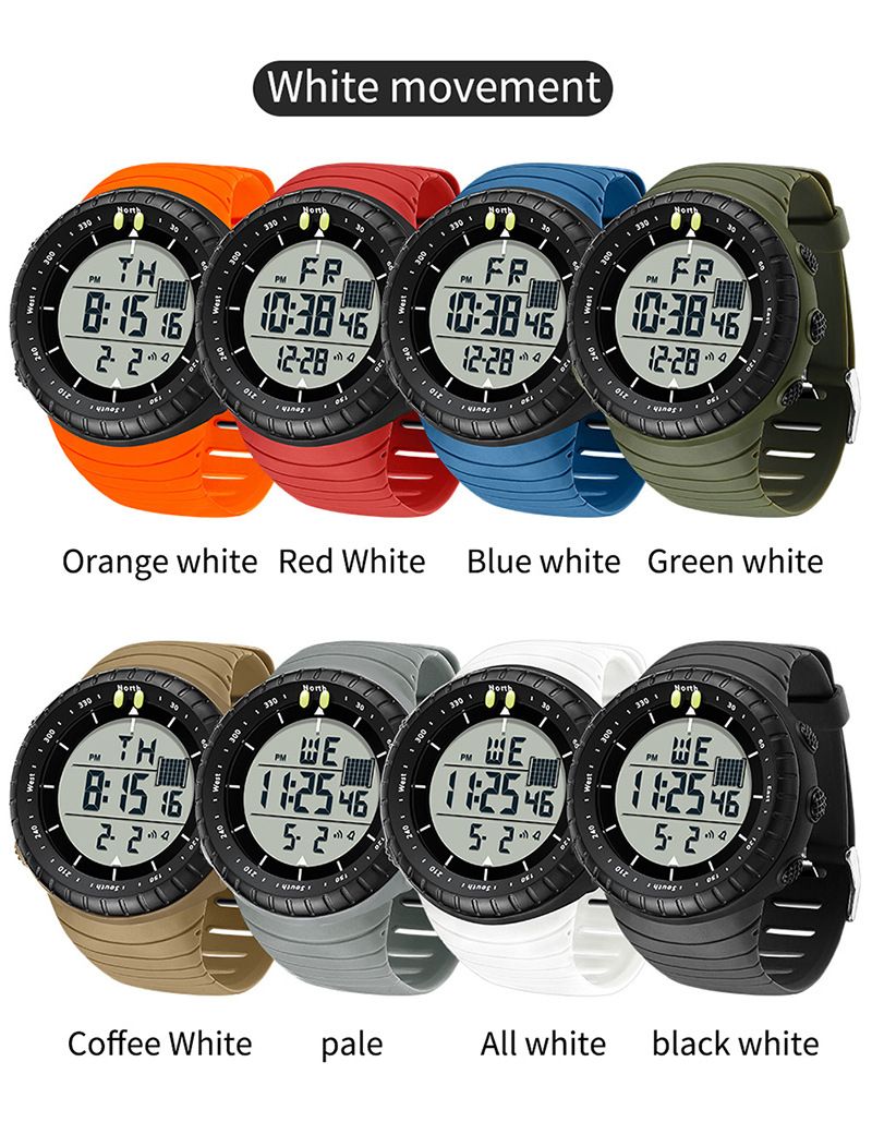 Large Dial Digital Sports Watch With Night Light, Waterproof, Alarm, Stopwatch, And Multi-Function Men Women Luminous Alarm Clock Multi Function Watch_voghion.com