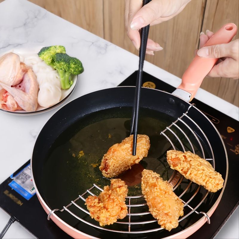 Griglia di raffreddamento semicircolare in acciaio inox per utensili in acciaio; Griglia da cucina per alimenti 1 pezzo; Frittura_voghion.com