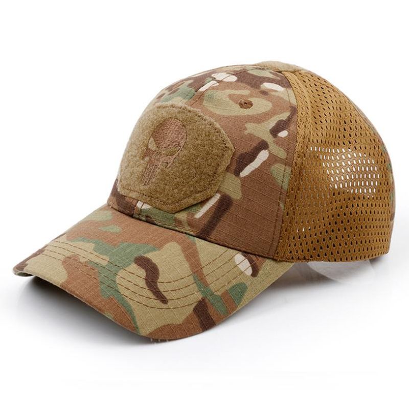 New Tide Cool Skull Multicam Operators Mesh Baseball Cap Männer Fitted Cap Taktesch Gutt Qualitéit Atmungsaktiv Outdoor Sportarten_voghion.com