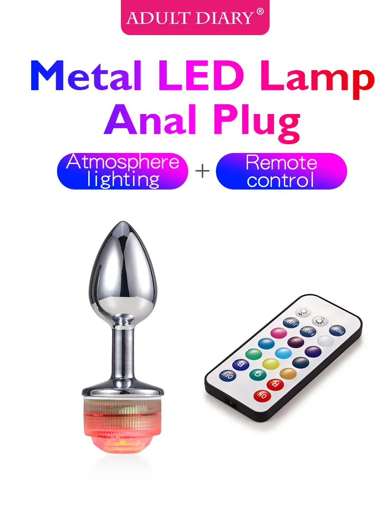Jouets pour adultes, télécommande sans fil, plug anal lumineux en métal, massage de la prostate, fesses avec queue LED, jouet sexuel_voghion.com