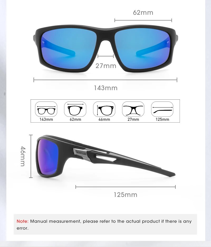 Occhiali da sole alla moda Kapvoe Occhiali da sole polarizzati da pesca MTB Occhiali da sole da guida da uomo Occhiali da sole da escursionismo Ciclismo Occhiali da sole UV400_voghion.com