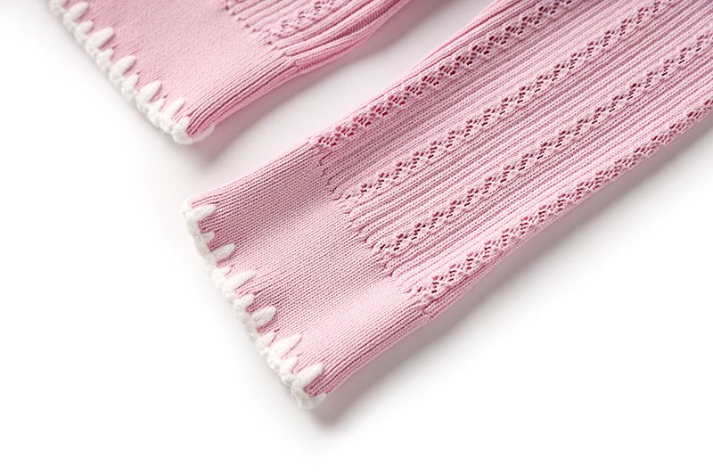 Pink & White Contrast Sleeve Blouse With Stud Buttons & Bodycon Skirt Set - Elegant Office To Cocktail Hour Outfit_voghion.com