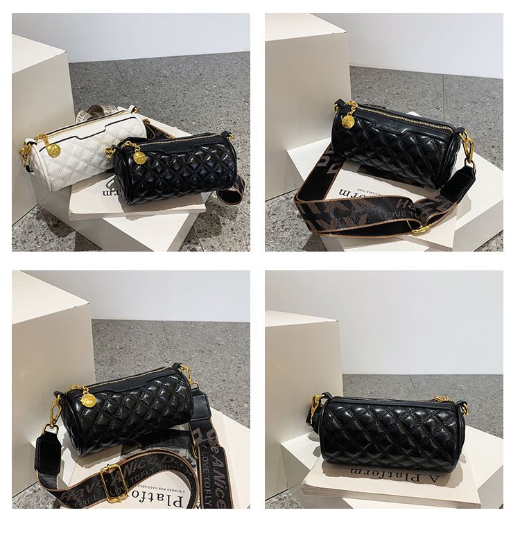 Soft Leather Women's Exquisite Small Bag, 2024 New Trendy And Fashionable Wide Strap, Single Shoulder Crossbody Bag_voghion.com