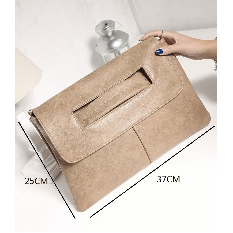 Bolsa de ombro transversal de PU com alça de mão e bolsa clutch fashion de grande capacidade_voghion.com
