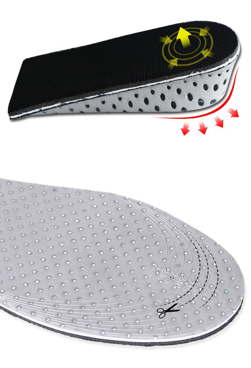 Solette per aumento di altezza Mezze protezioni per scarpe Uomo Donna Inserti per sollevamento del tallone in memory foam traspirante 2,5-4,5 cm Invisibili_voghion.com