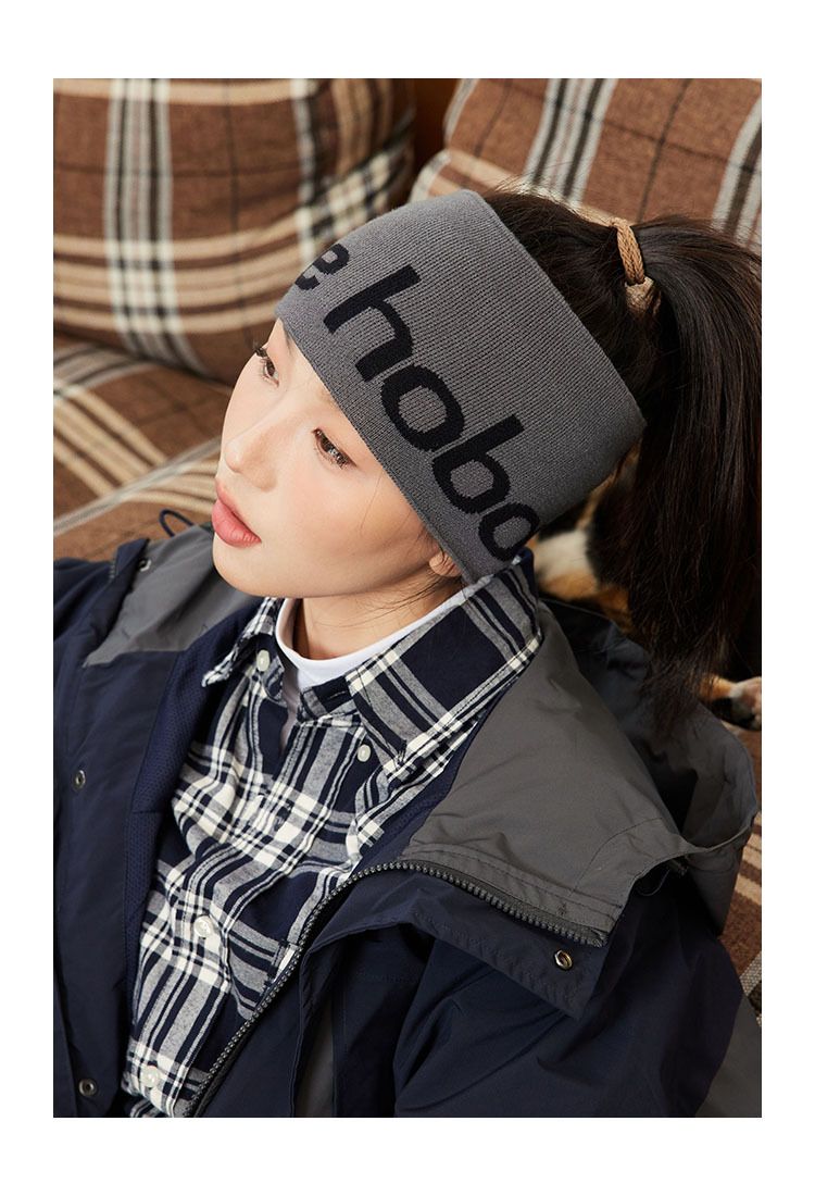Fascia per capelli in maglia con lettere in jacquard coreano da donna, da indossare con accessori per capelli sportivi a tesa larga e antivento, da uomo, in autunno e inverno, stile hip hop da strada_voghion.com