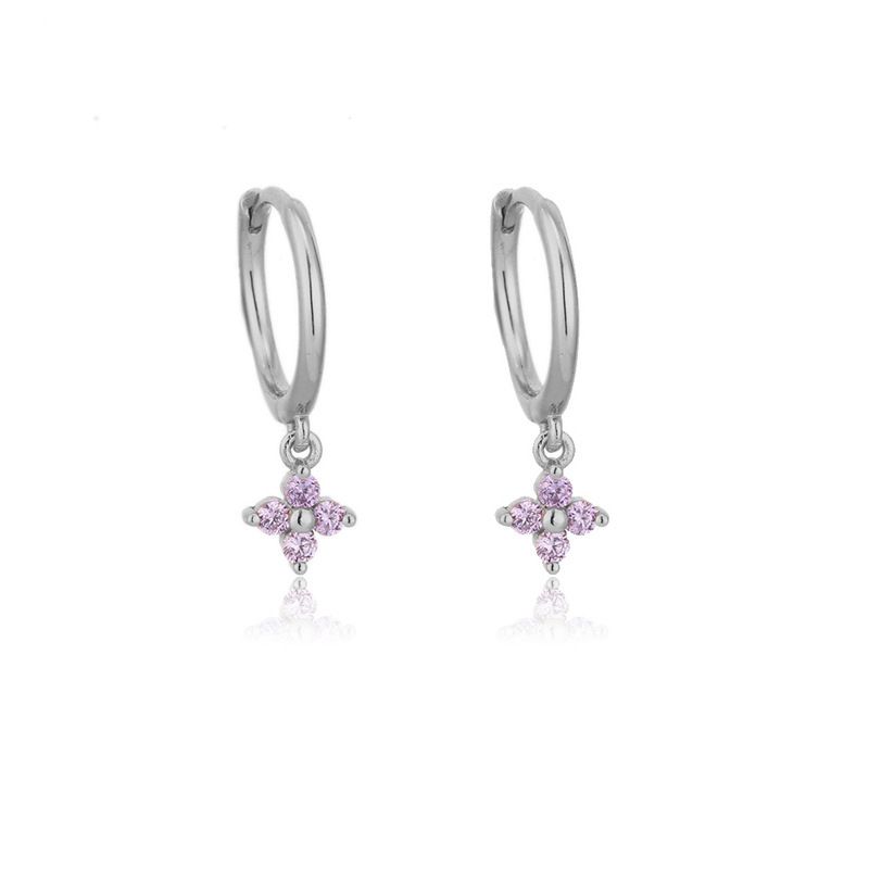 Geometric Floral Inlaid Diamond INS Trendy Elegant Ear Clips French Style Multicolor Zircon Earrings For Women_voghion.com