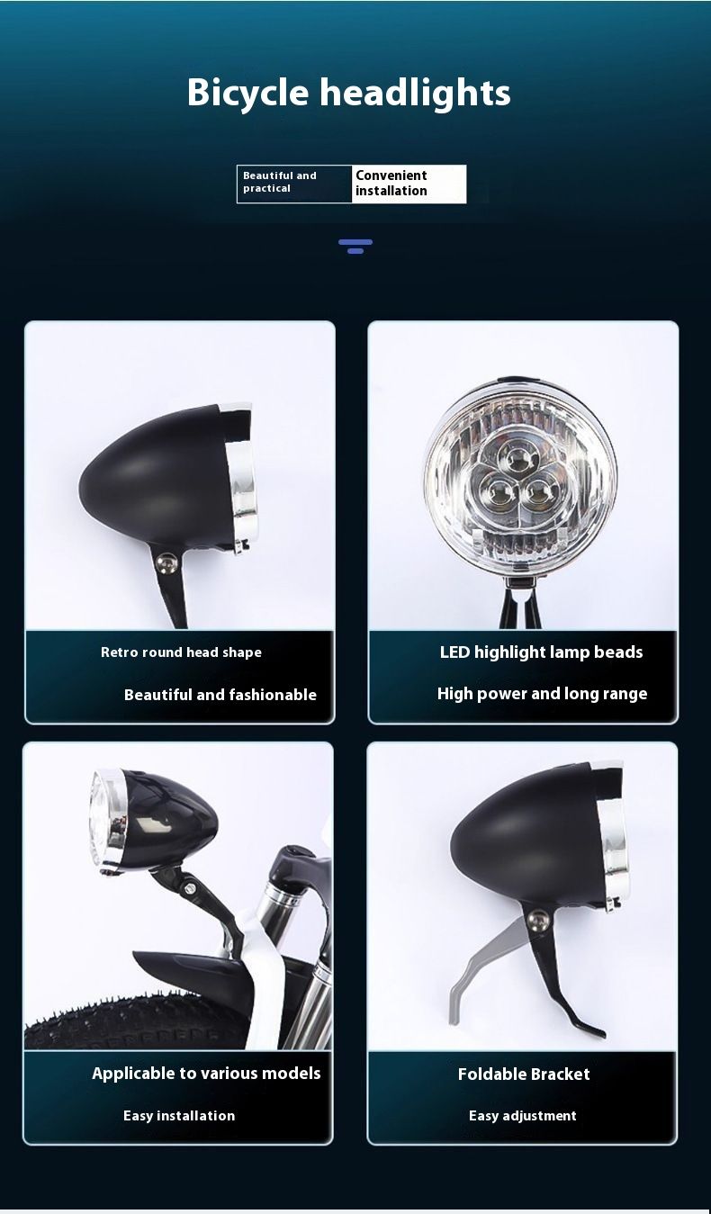 Bicycle Mountain Bike USB Rechargeable 3LED Light Front Lighting Riding Gear_voghion.com