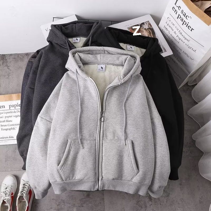 Herenkleding Plus Fluwelen Jas Heren 2024 Nieuw Cardigan Grote Maat Casual Trui Losse Herfst En Winter Rits Capuchon_voghion.com