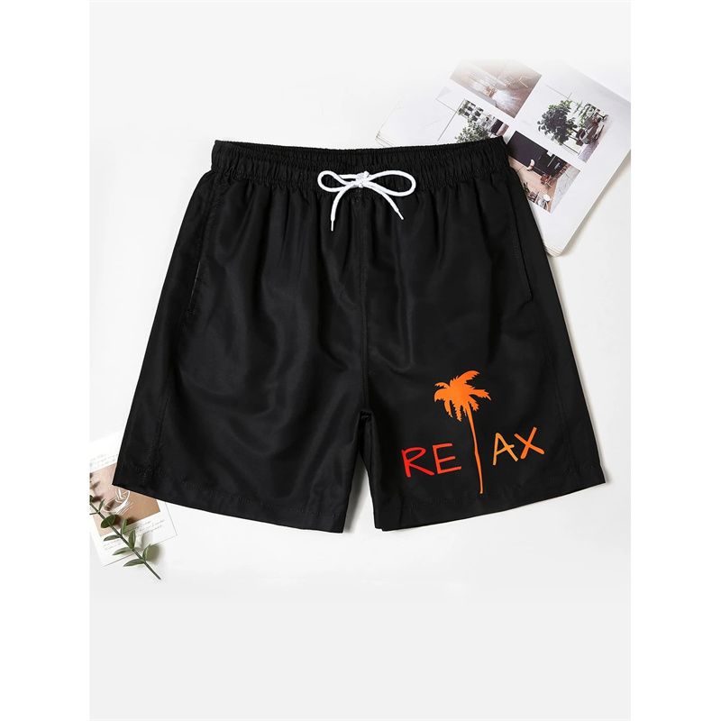 Coconut Tree Pattern Beach Shorts For Men Fishbone 3D Printed Swim Trunks Summer Street Surf Board Shorts Vacation Short Pants_voghion.com