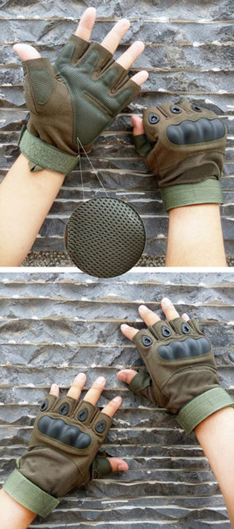 Outdoor Taktische Airsoft Sport Halbfinger Typ Militär Männer Kampf Schießen Jagd Handschuhe_voghion.com