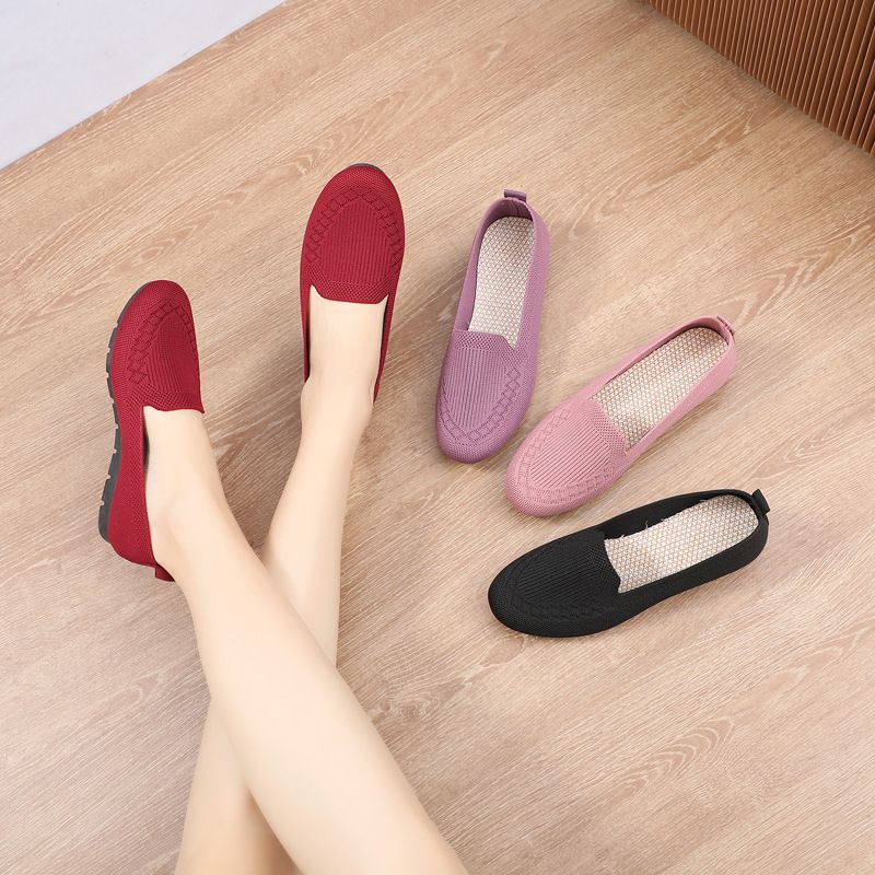 Scarpe da donna, scarpe casual alla moda in tela, scarpe da pescatore piatte, morbide, intrecciate, traspiranti, vecchie scarpe in stoffa di Pechino_voghion.com