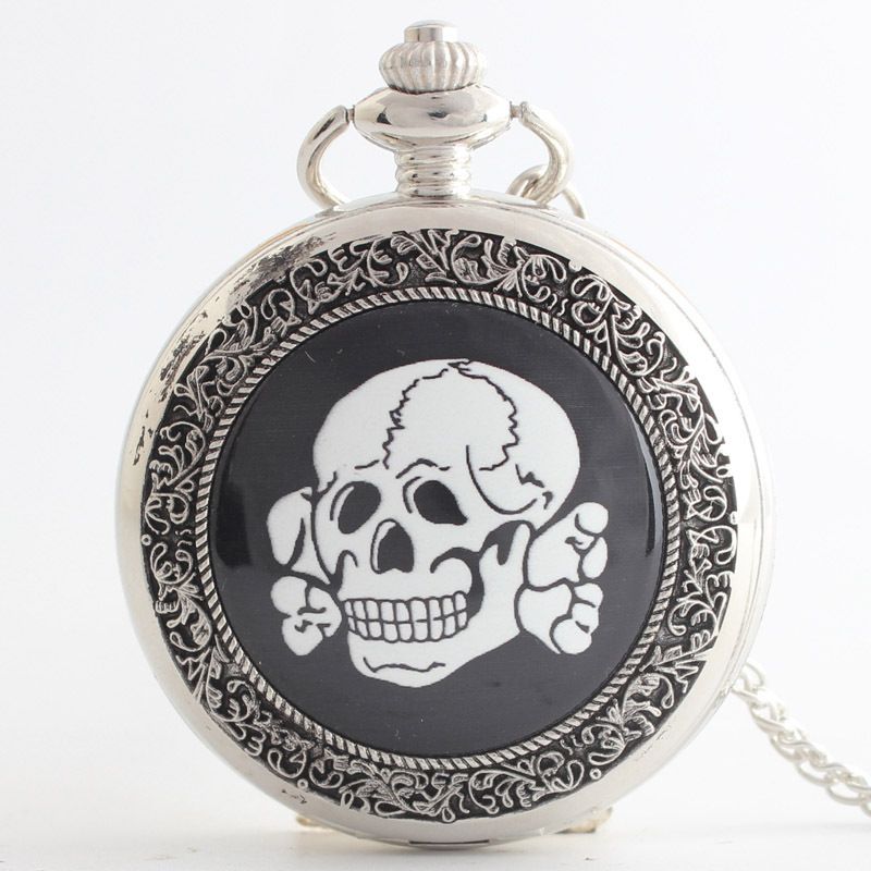 Orologio da tasca smaltato da uomo e da donna alla moda con teschio, stile punk, stile Harajuku_voghion.com