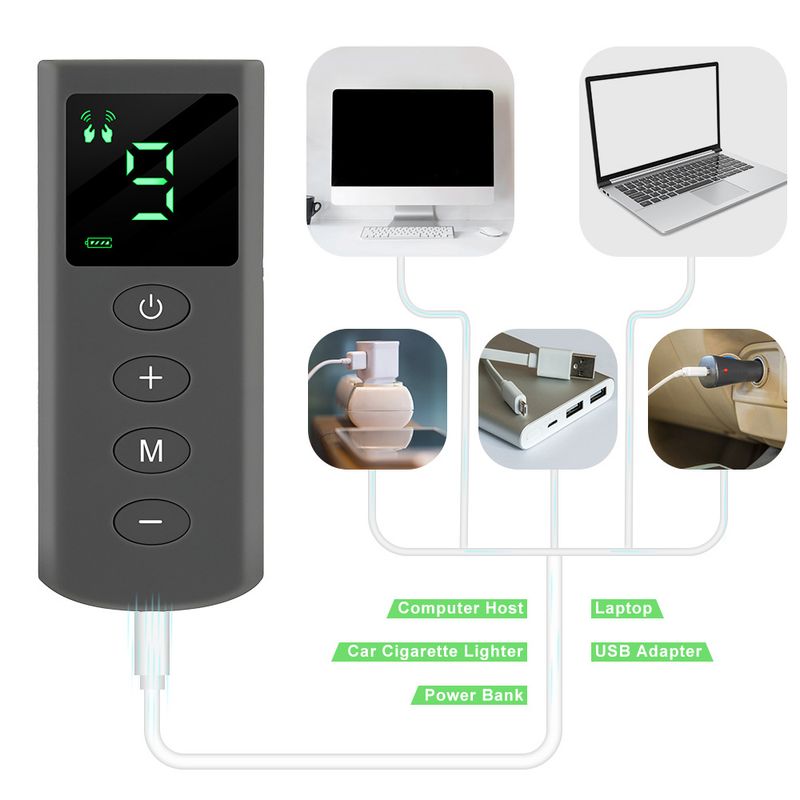Novo massageador EMS inteligente, dispositivo de terapia TENS de 4 modos e 9 forças, mini instrumento de massagem de pulso_voghion.com