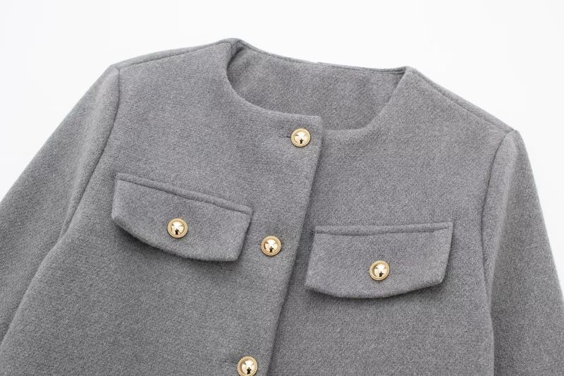 Style de mode pour femmes vêtements pour femmes automne et hiver nouvel article couverture rabattable décoration veste courte_voghion.com