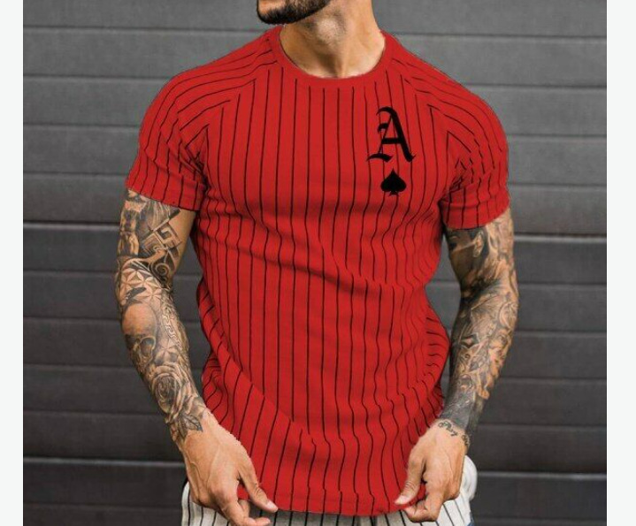 Abbigliamento da uomo estivo a maniche corte 2024 per l'esportazione, stampa 3D con lettere a forcella casual, strisce verticali sciolte_voghion.com