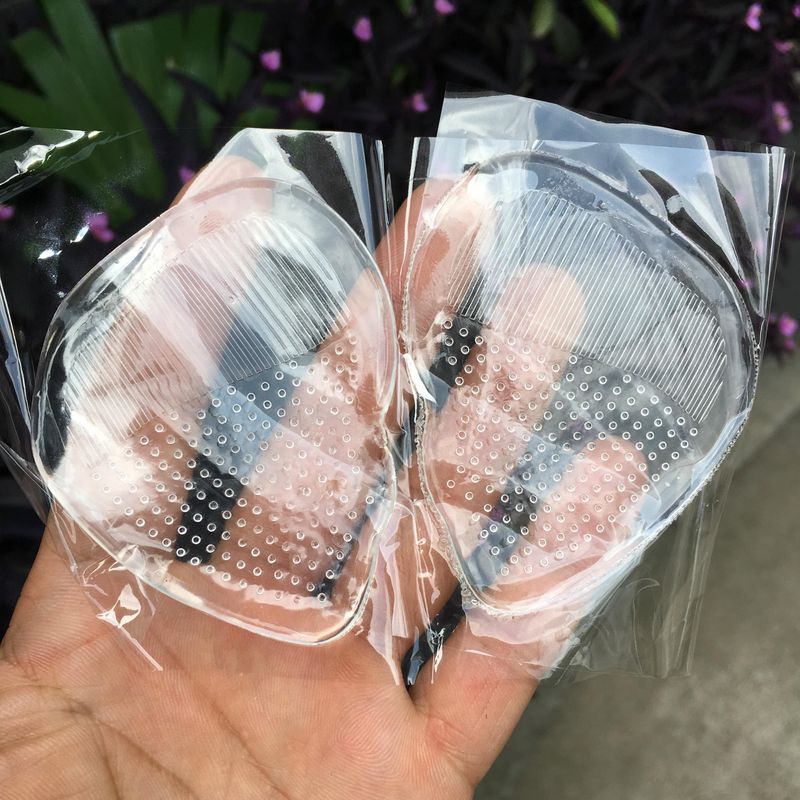 Silikon-Vorfußpolster, Vorderfuß-Halbpolster, Einlegesohlen in halber Größe, transparent, rutschfest, Crystal Jelly-Vorfußpolster_voghion.com