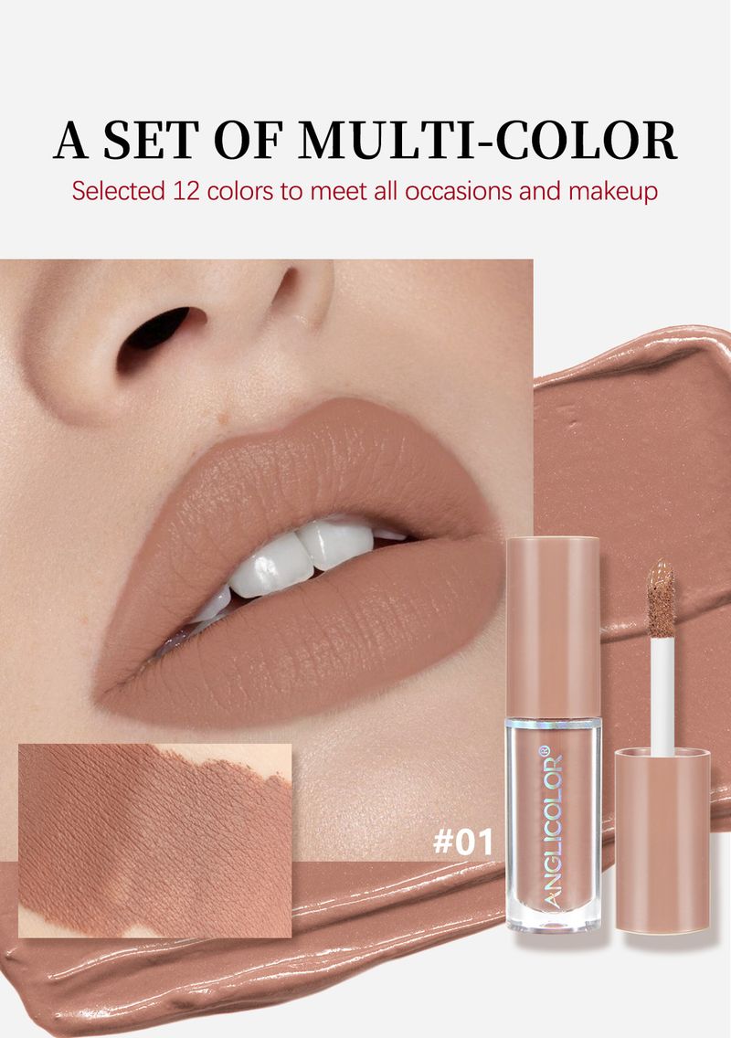 12 Colors Matte Liquid Lipstick Set - Waterproof, Long-Lasting, Non-Sticky Lip Gloss Kit (12 Shades Gift Box)_voghion.com