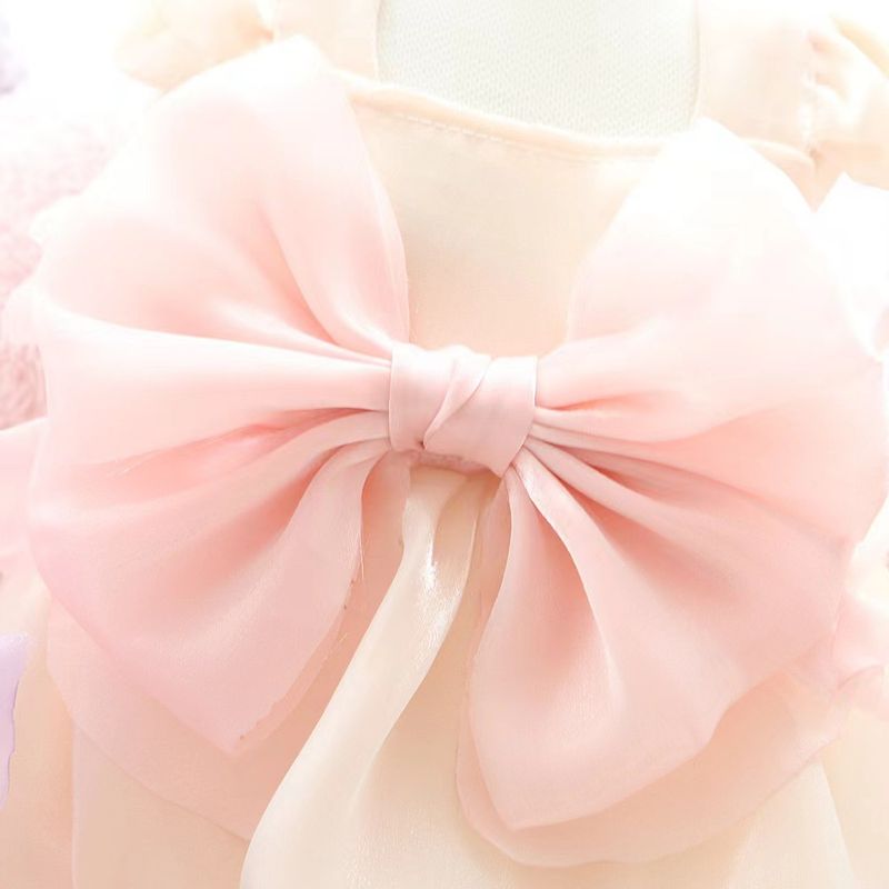 Haustier Kleidung Sommer Katze Prinzessin Bichon Frise Flatterärmel Bowknot Malteser Kleid_voghion.com