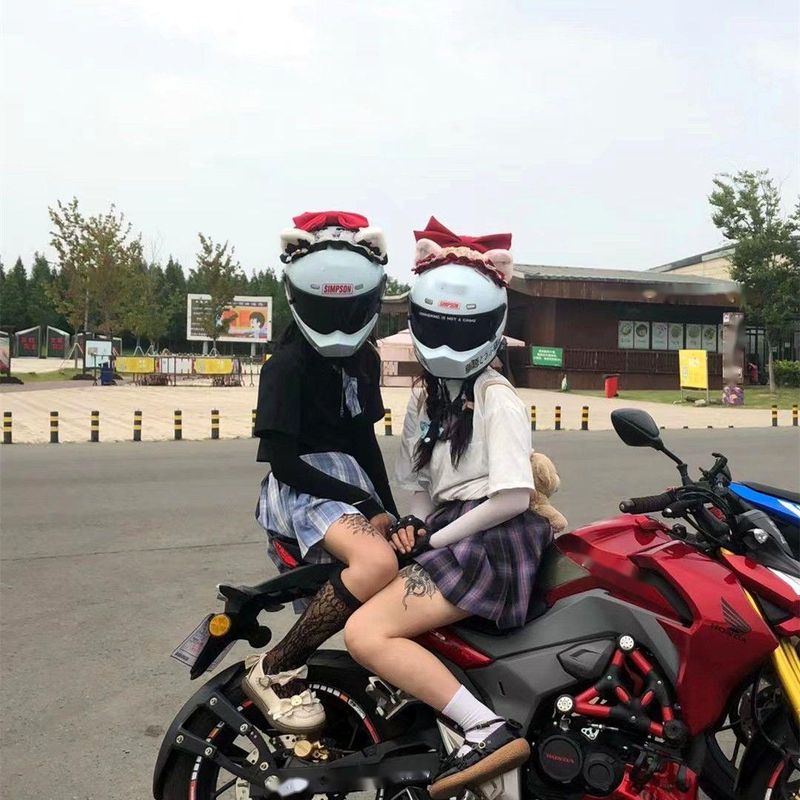 Oreilles de chat décoratives pour moto, véhicule électrique, femme, scooter, casque de ski, oreilles en peluche détachables_voghion.com