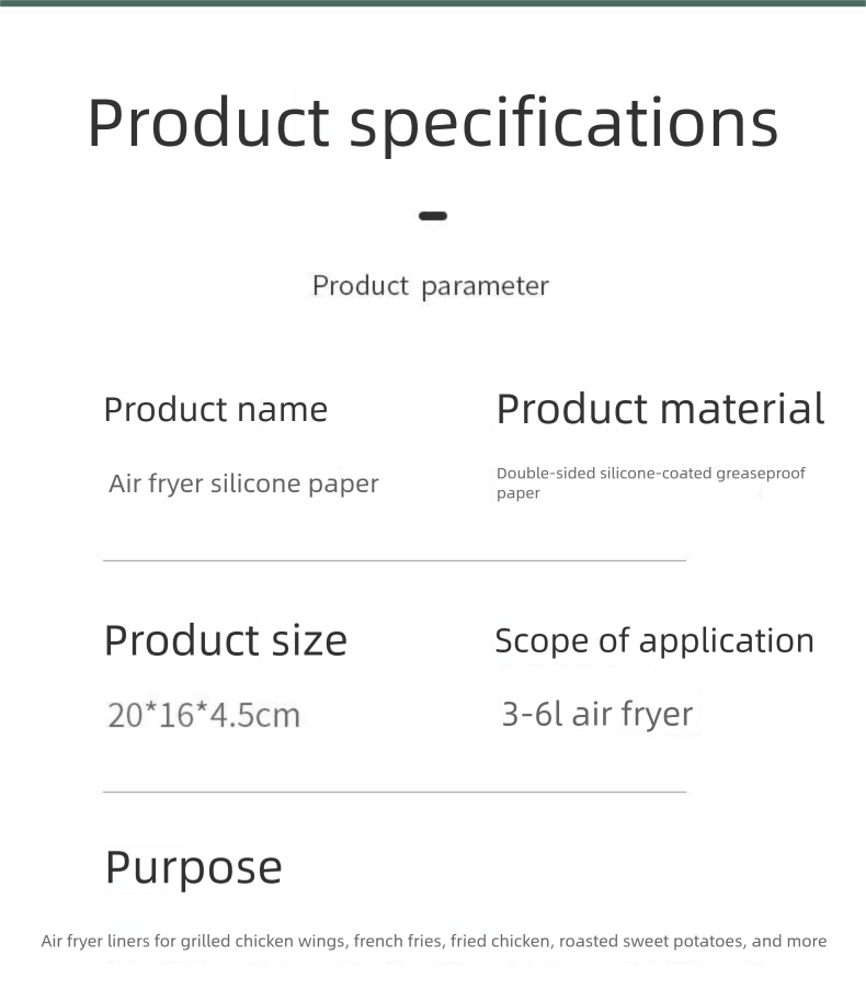 Air Fryer Spezielle Haushalts Hochtemperaturbeständig Absorbierende Pad Lebensmittel Ofen Silikon Öl Backpapier Tablett_voghion.com