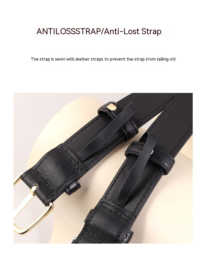 2023 New Hot Selling Top Layer Cowhide Minimalist Gold and Silver Buckle Belt Belt Versatile Narrow Pant Belt_voghion.com
