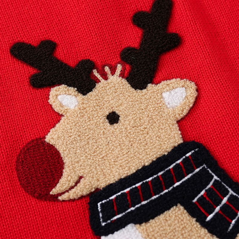 XUANMU Kinder Weihnachtspullover Cartoon Elch Junge Mädchen Pullover Modetrend Warmer Winter Dicker Pullover XB112_voghion.com