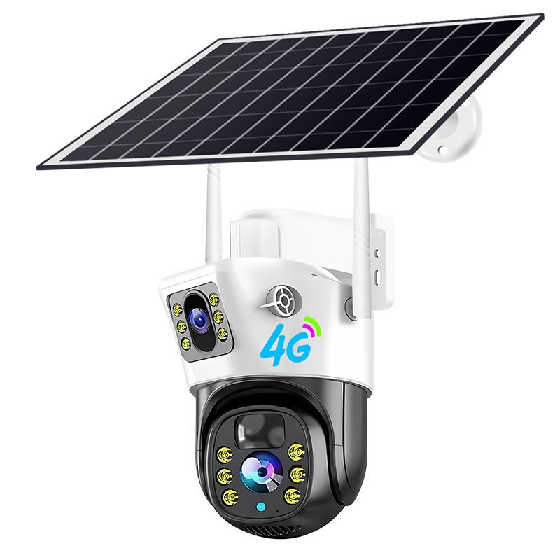 Solar 4G Dual-Lens Security Camera - Wireless 360° Panoramic Outdoor Monitoring (Remote Viewing Night Vision Motion Detection IP66 Waterproof)_voghion.com